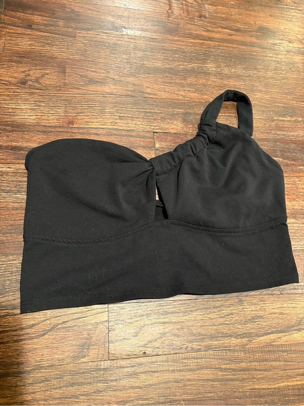 wild fable Black One-Shoulder Cutout crop top